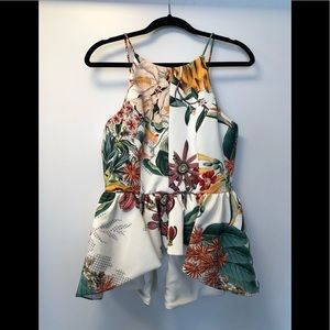 NEVER WORN Cameo Floral high low blouse